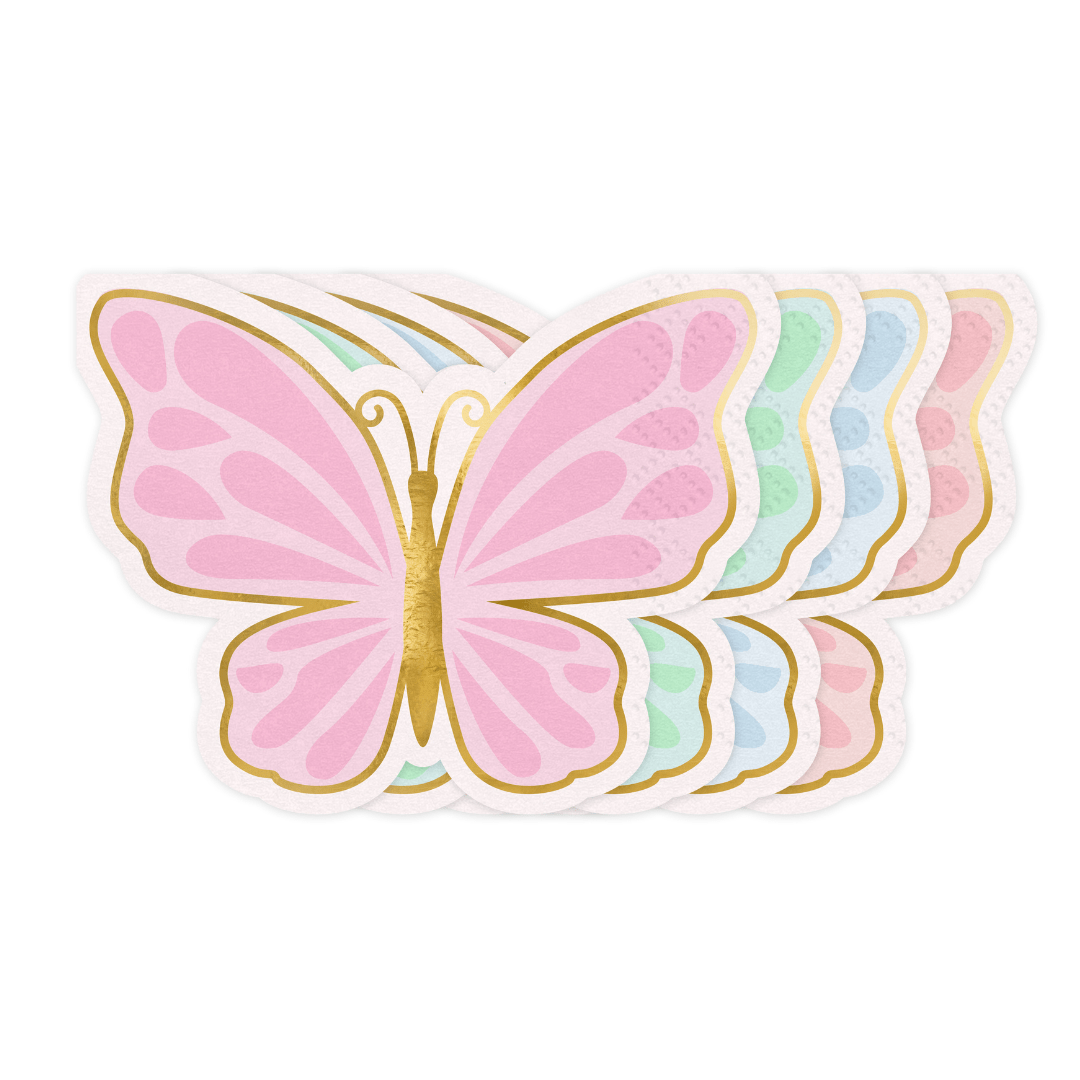 Pastel Butterfly Party Napkins x 12
