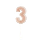 Pastel Pink Number 3 Candle