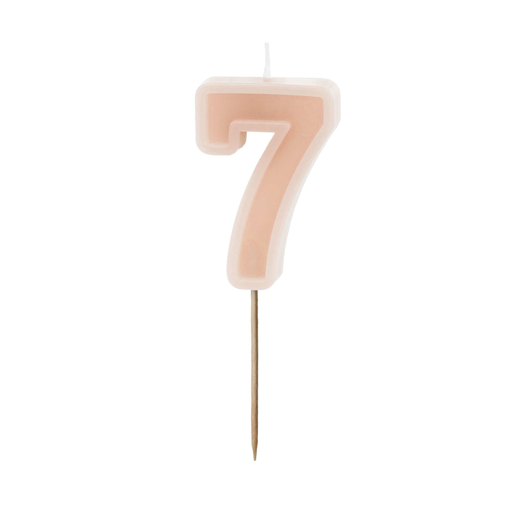 Pastel Pink Number 7 Candle