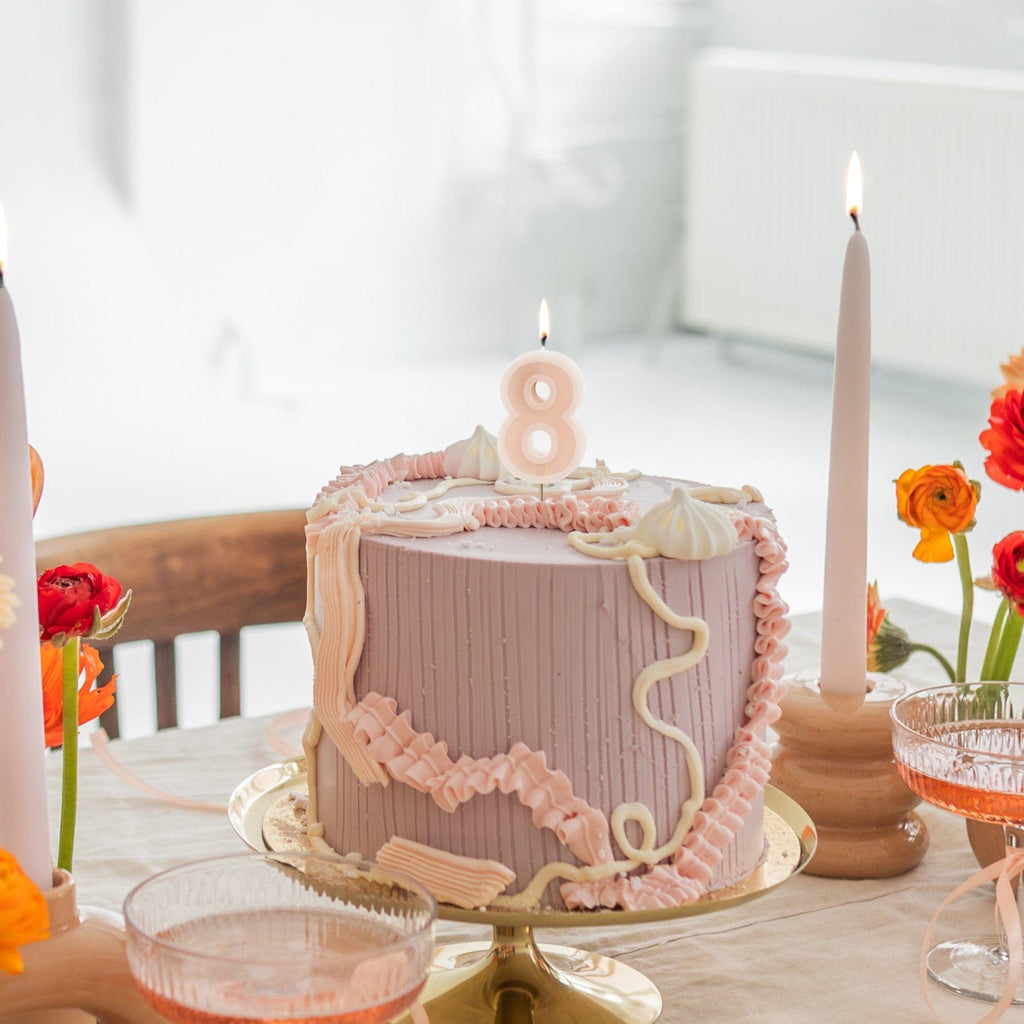 Pastel Pink Number 8 Candle