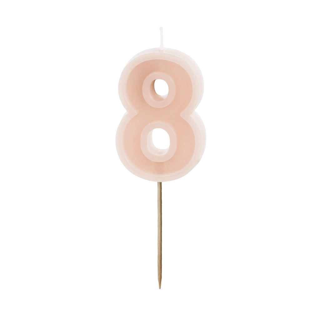 Pastel Pink Number 8 Candle