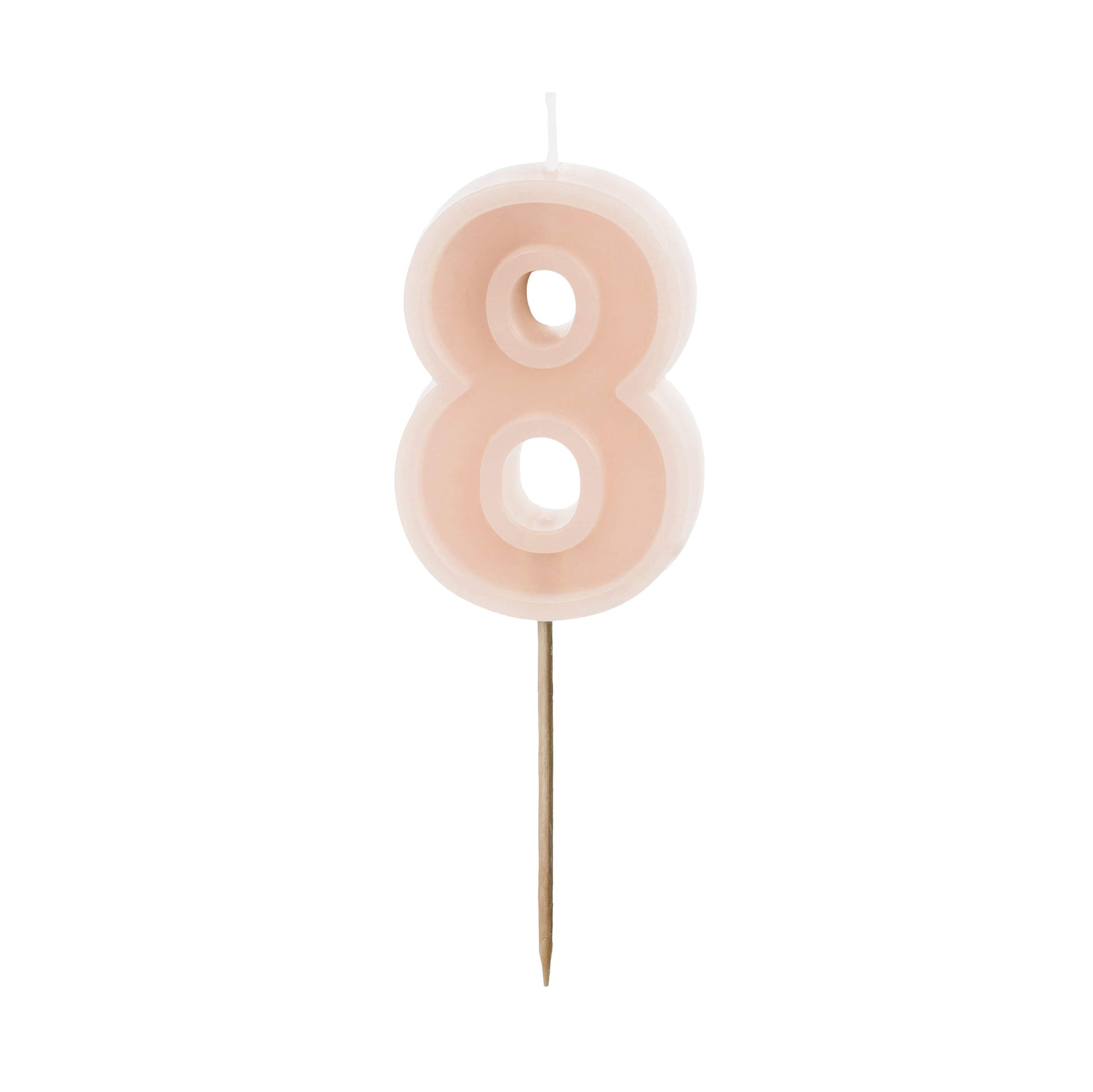 Pastel Pink Number 8 Candle