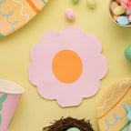 Pink Flower Shaped Paper Napkins x 16