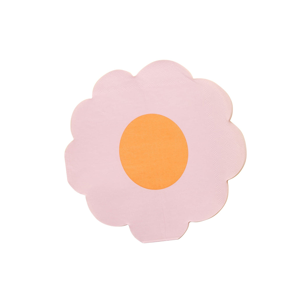 Pink Flower Shaped Paper Napkins x 16
