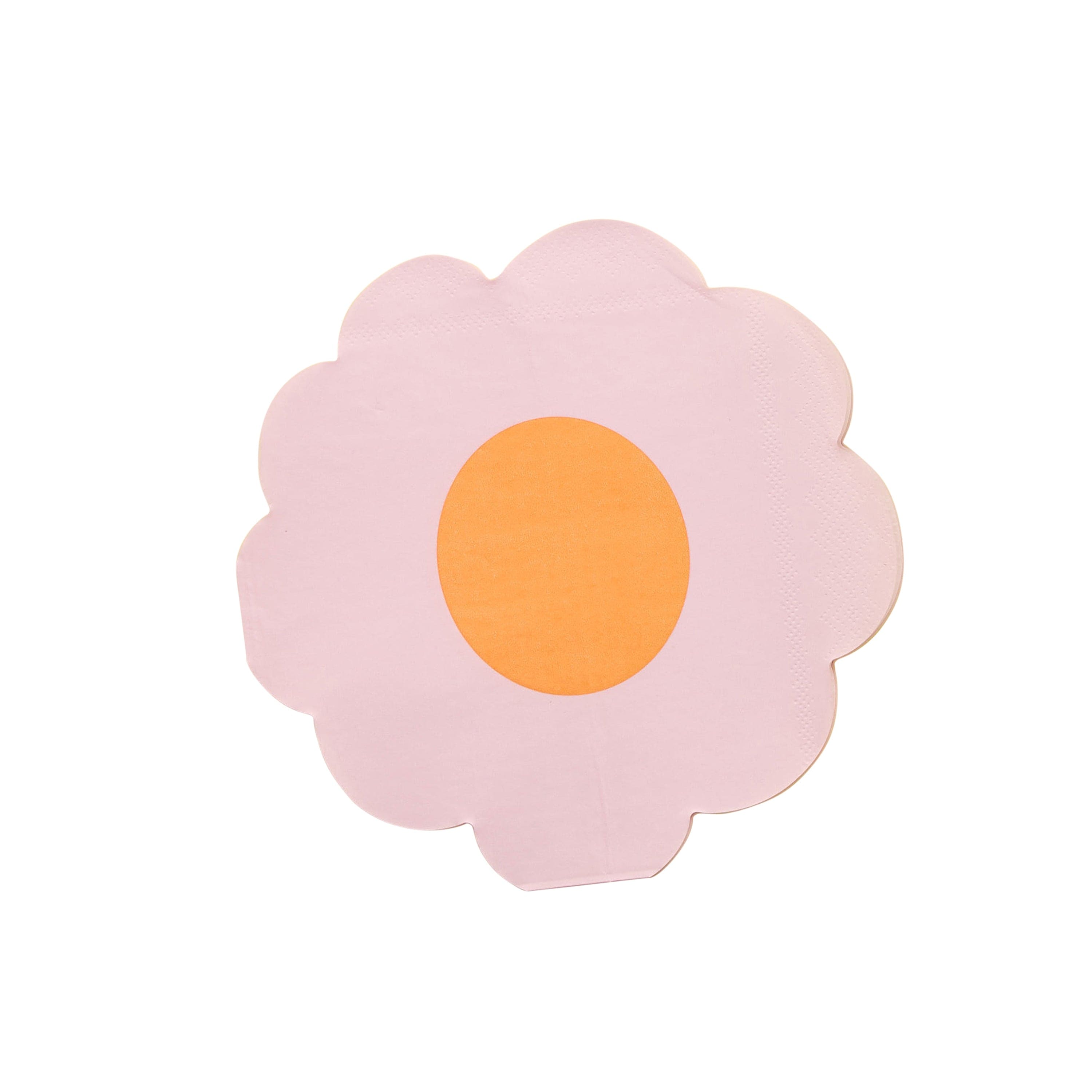 Pink Flower Shaped Paper Napkins x 16