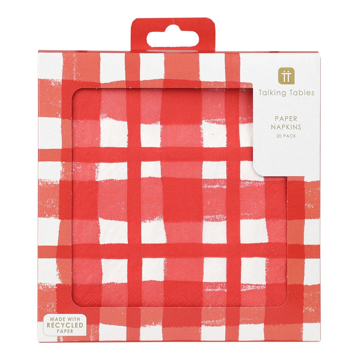 Red and White Gingham Paper Napkins x 20
