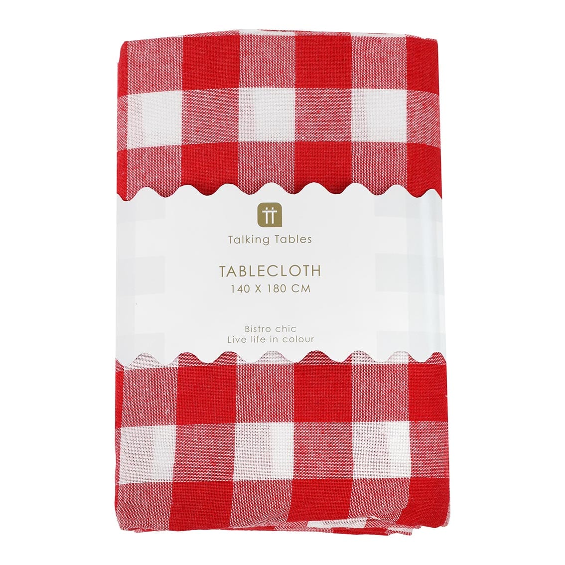 Red & White Fabric Gingham Tablecloth
