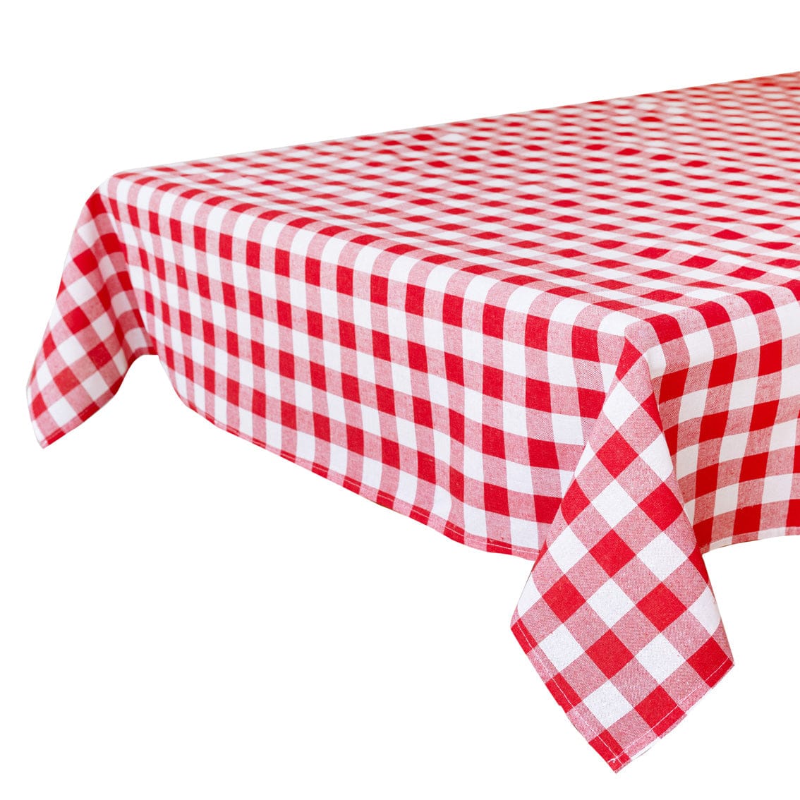 Red & White Fabric Gingham Tablecloth