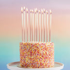 Rose Gold Ombre Tall Skinny Candles - Pack of 12