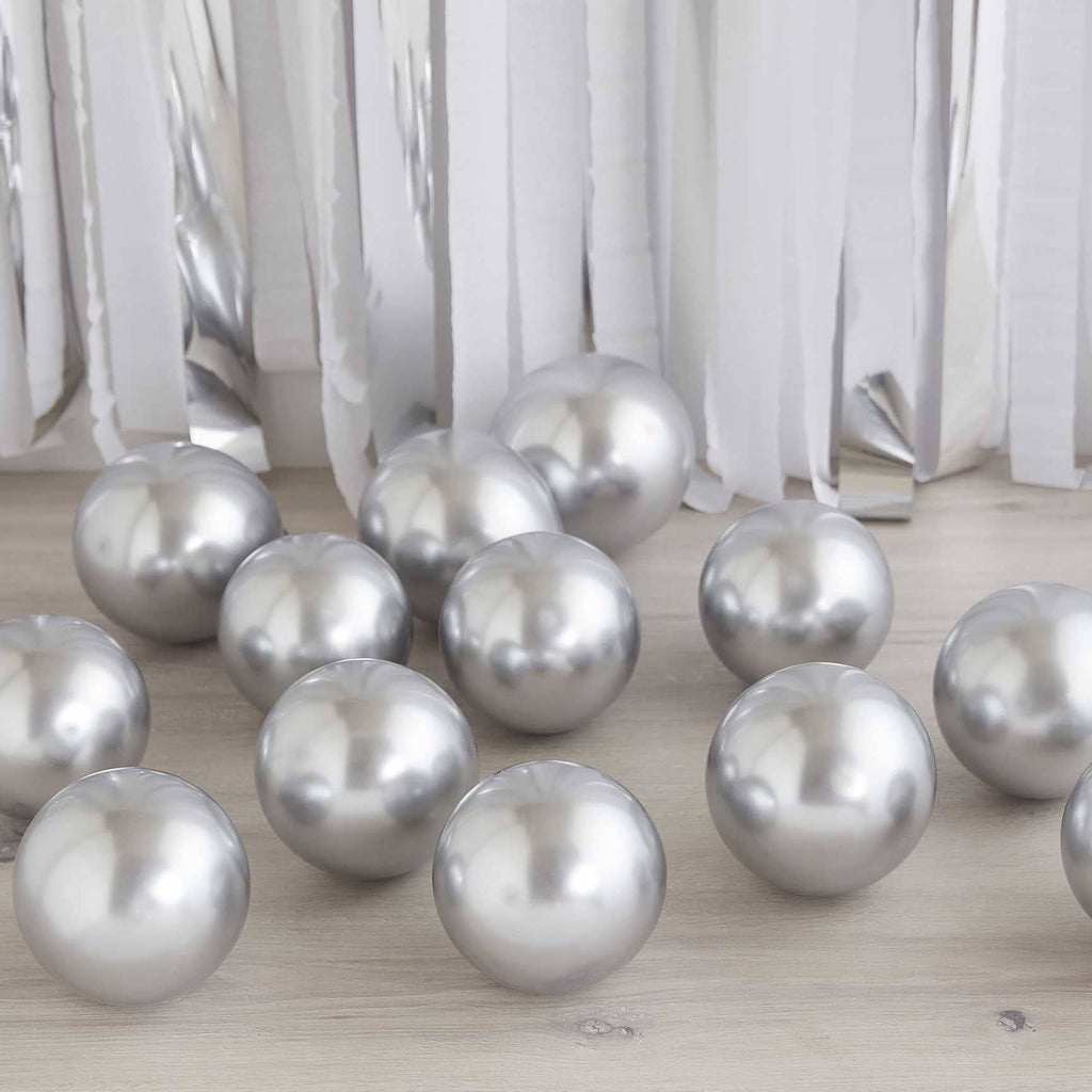 Silver Chrome Mini Balloons -  Pack of 40