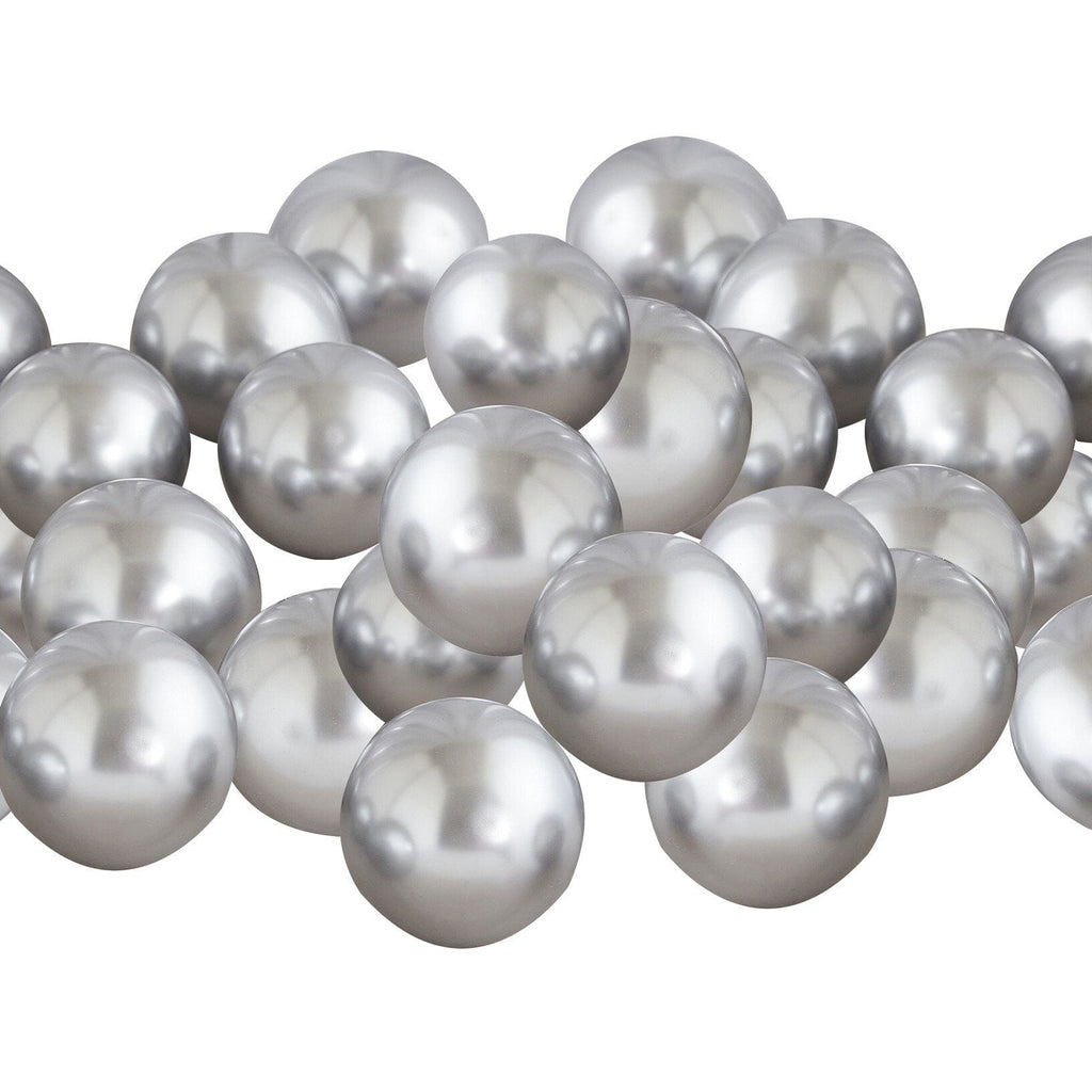 Silver Chrome Mini Balloons -  Pack of 40