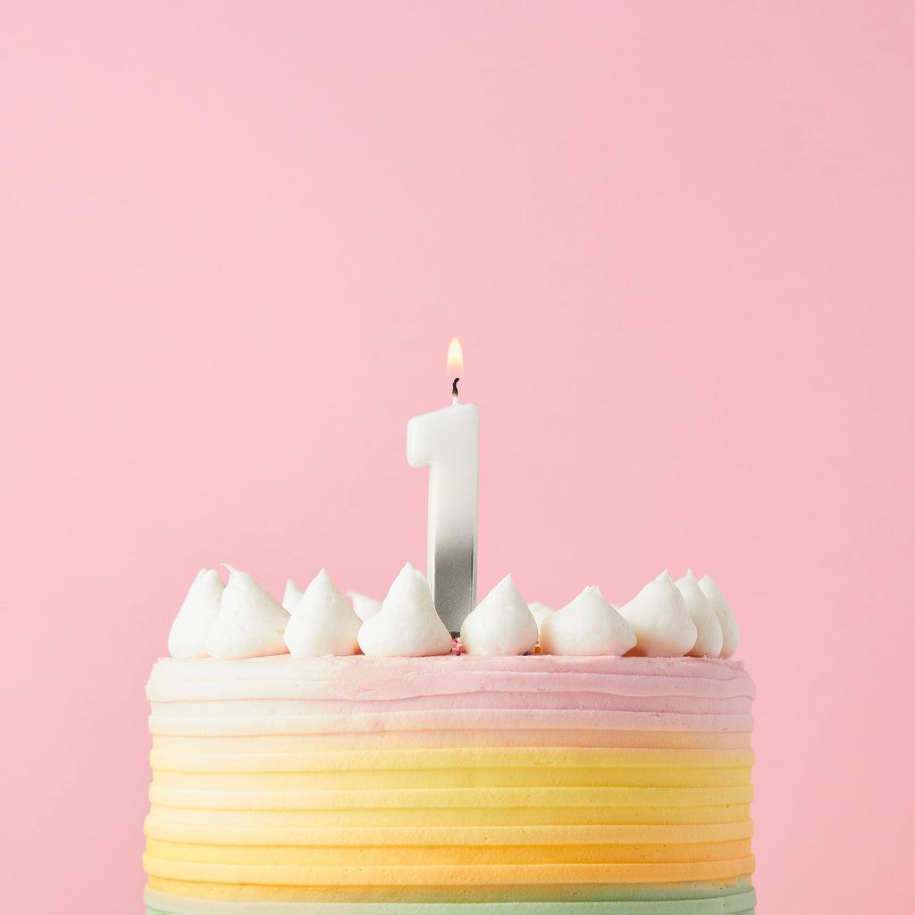 Silver Ombre Number Cake Candles (0-9) - Birthday Cake Candles Birthday Candles Silver Ombre Number Cake Candles (0-9) 1