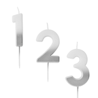 Silver Ombre Number Cake Candles (0-9)