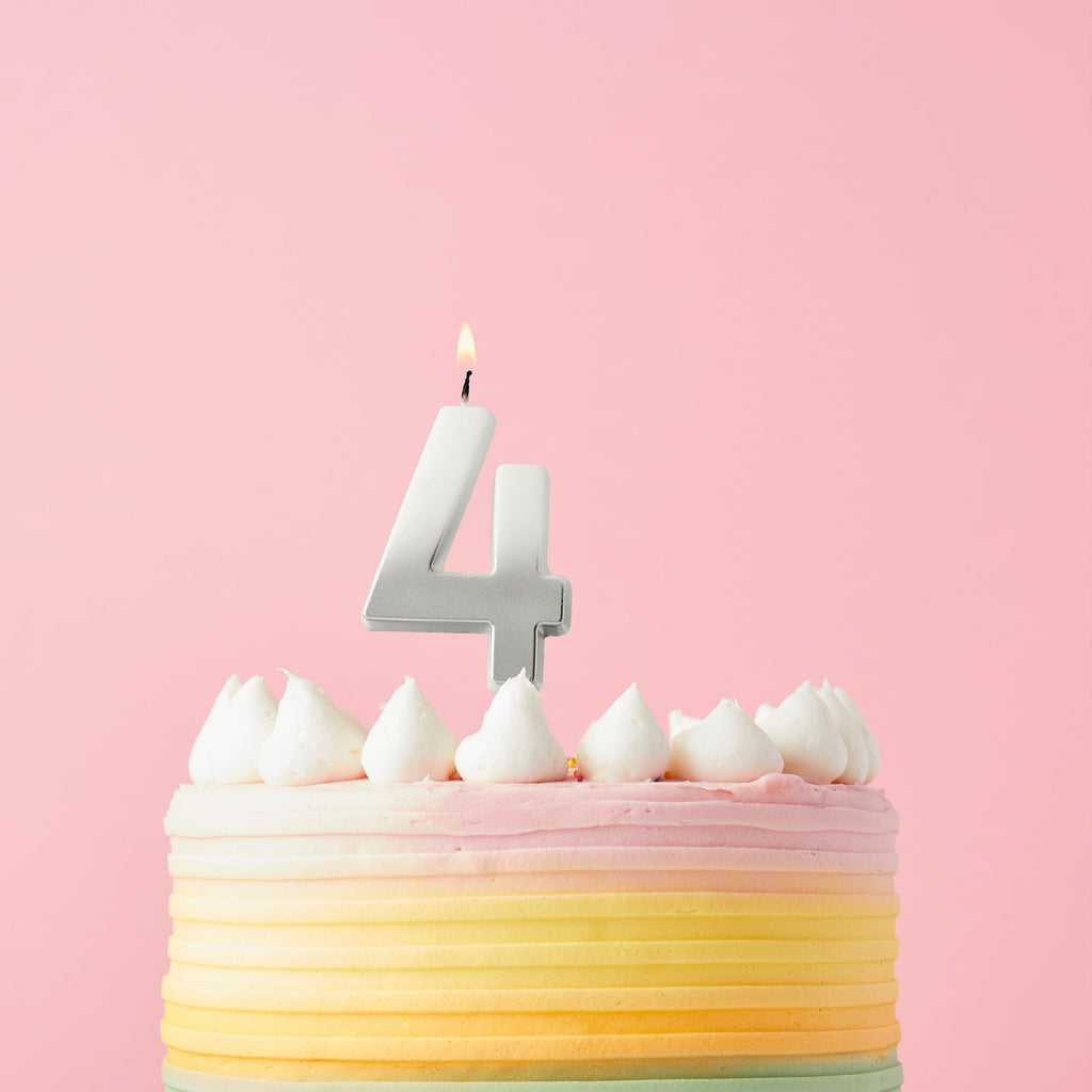Silver Ombre Number Cake Candles (0-9) - Birthday Cake Candles Birthday Candles Silver Ombre Number Cake Candles (0-9) 4