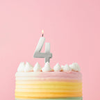 Silver Ombre Number Cake Candles (0-9) - Birthday Cake Candles Birthday Candles Silver Ombre Number Cake Candles (0-9) 4