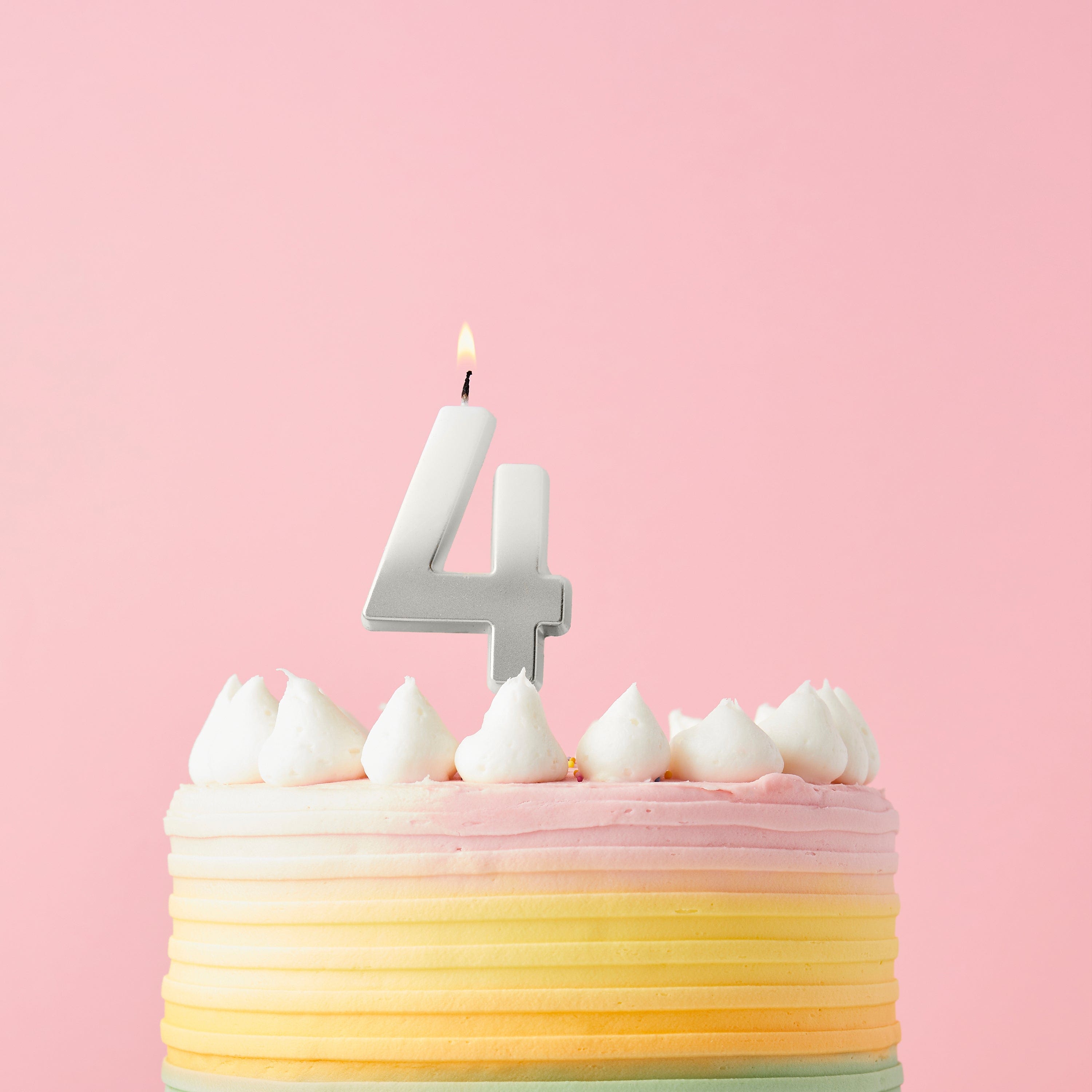 Silver Ombre Number Cake Candles (0-9) - Birthday Cake Candles Birthday Candles Silver Ombre Number Cake Candles (0-9) 4