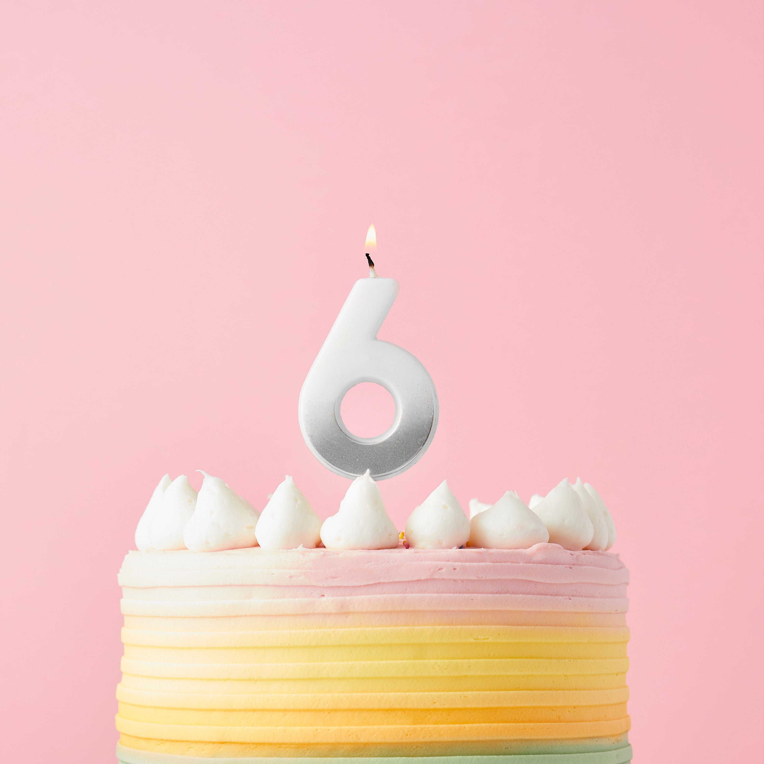 Silver Ombre Number Cake Candles (0-9) - Birthday Cake Candles Birthday Candles Silver Ombre Number Cake Candles (0-9) 6