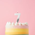 Silver Ombre Number Cake Candles (0-9) - Birthday Cake Candles Birthday Candles Silver Ombre Number Cake Candles (0-9) 7