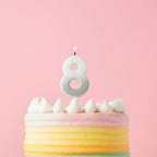 Silver Ombre Number Cake Candles (0-9) - Birthday Cake Candles Birthday Candles Silver Ombre Number Cake Candles (0-9) 8