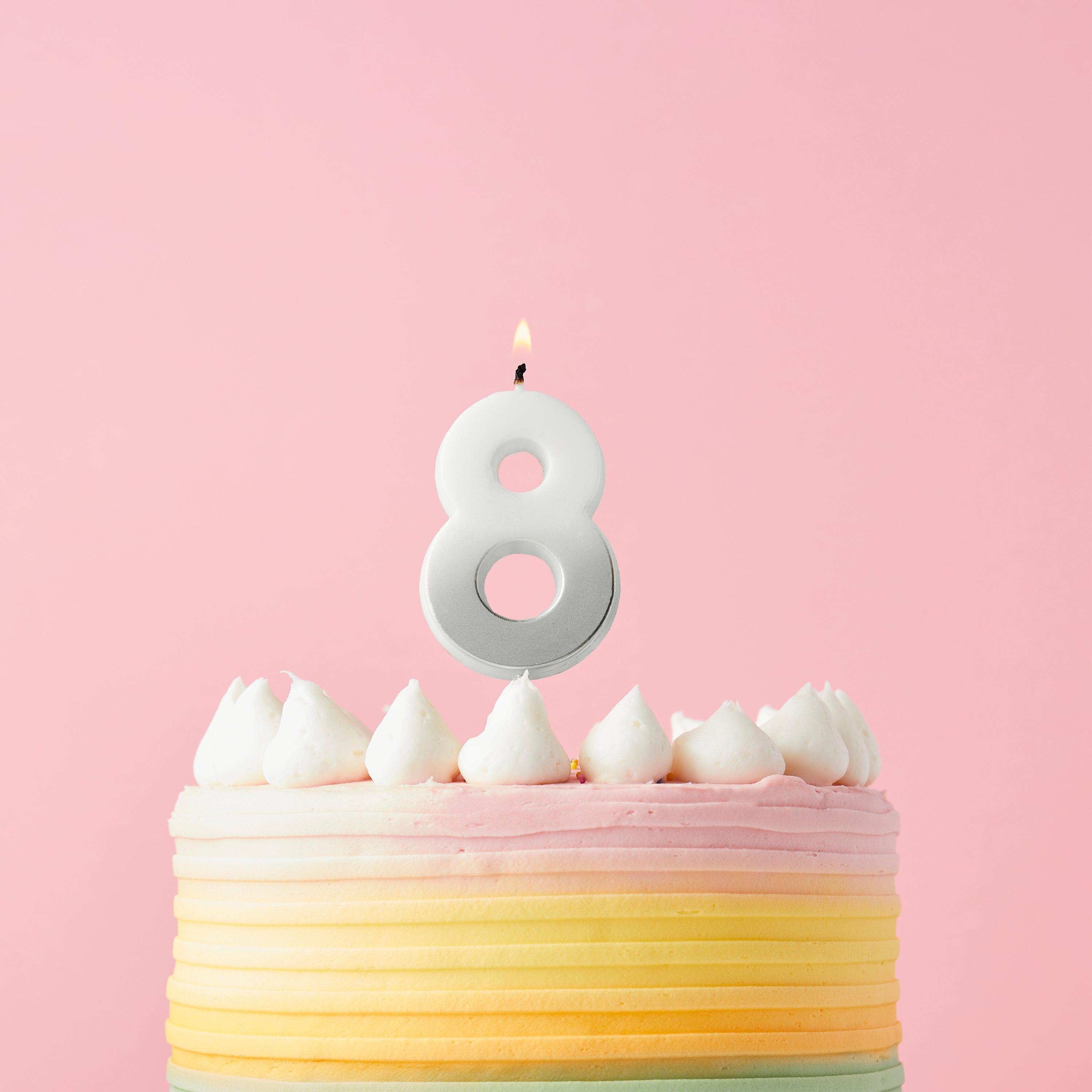 Silver Ombre Number Cake Candles (0-9) - Birthday Cake Candles Birthday Candles Silver Ombre Number Cake Candles (0-9) 8