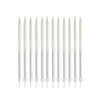 Silver Ombre Tall Skinny Candles - Pack of 12