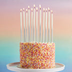 Silver Ombre Tall Skinny Candles - Pack of 12