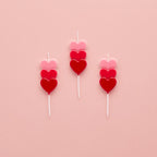 Stacked Heart Candles x 3