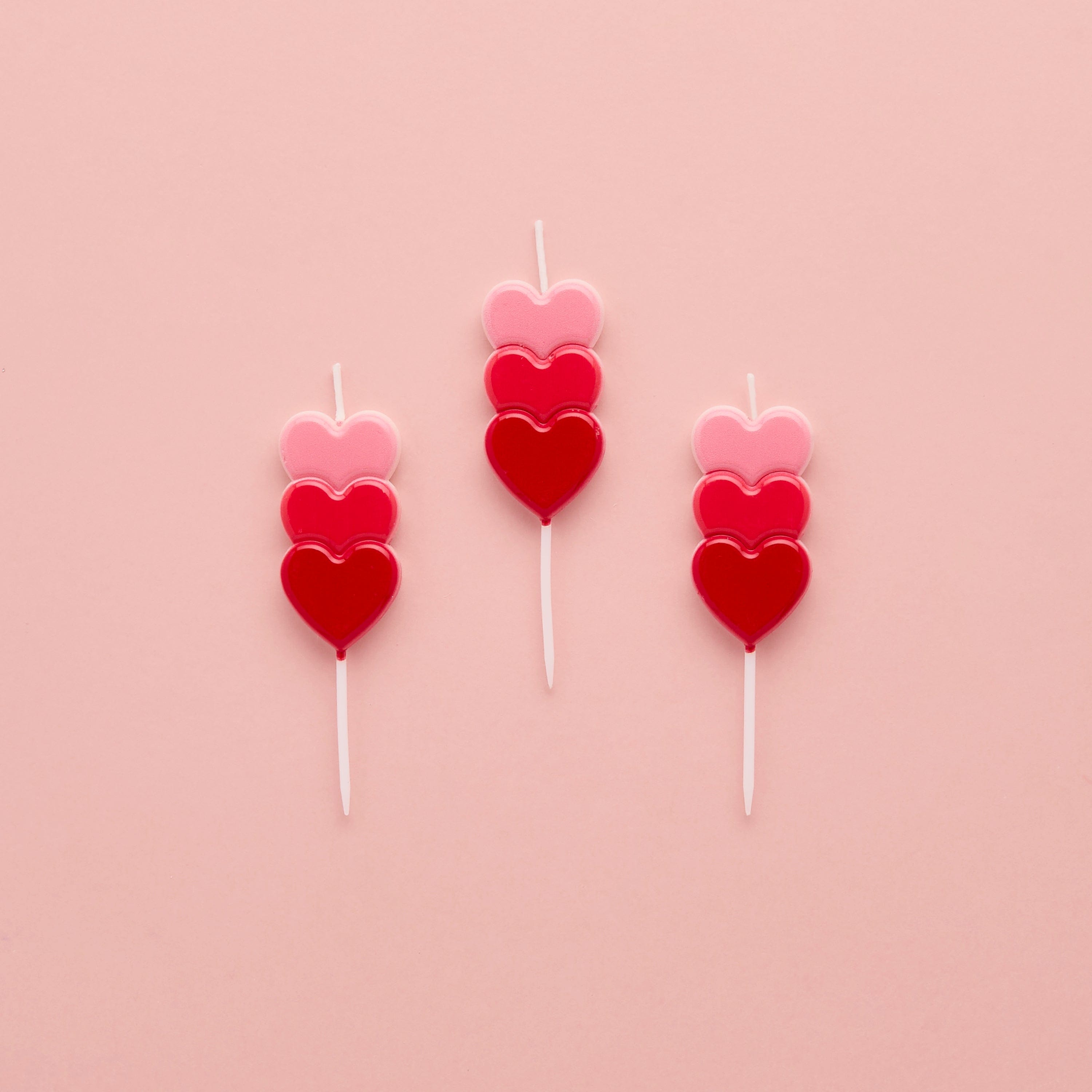 Stacked Heart Candles x 3
