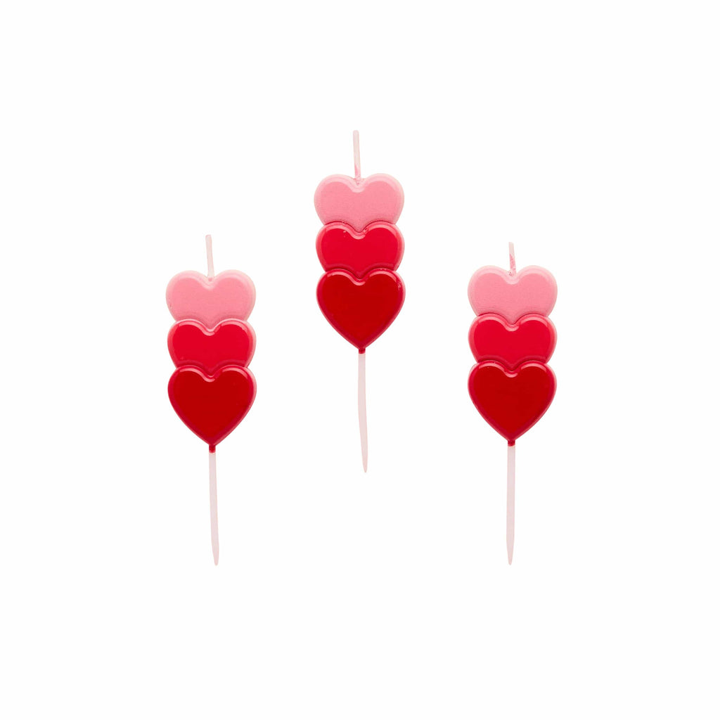 Stacked Heart Candles x 3
