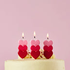 Stacked Heart Candles x 3