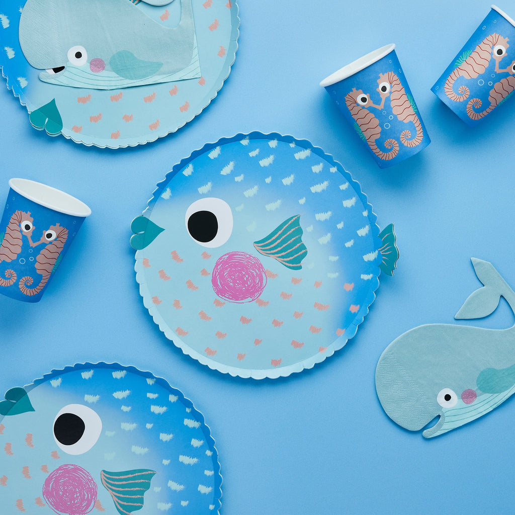 Puffer Fish Party Plates x 8