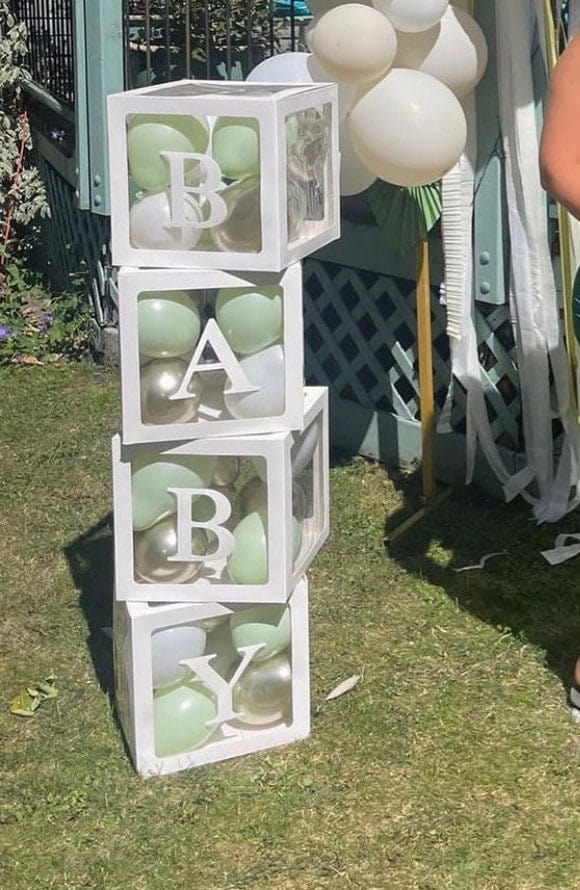 White Baby Shower Blocks